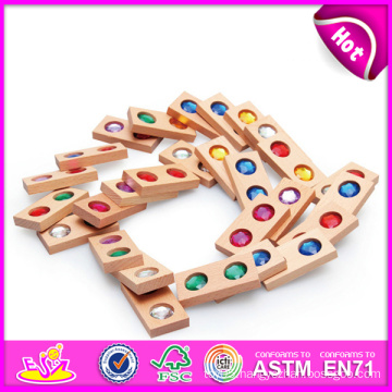 2014 New Kids Wooden Domino Toy, Cheap Educational Children Wooden Domino Toy, High Quality Baby Wooden Domino Game Toy W15A006